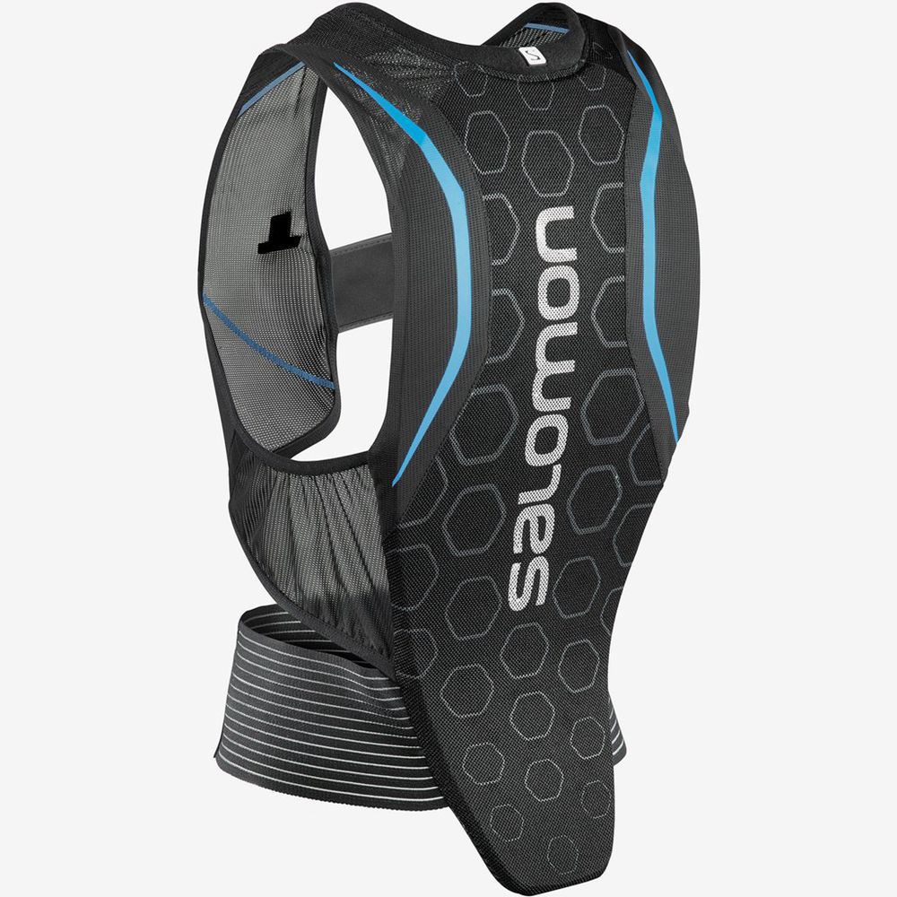 Mochila Trail Running Salomon Hombre Negras / Azules - Salomon Argentina FLEXCELL BACK PROTECTION ,0